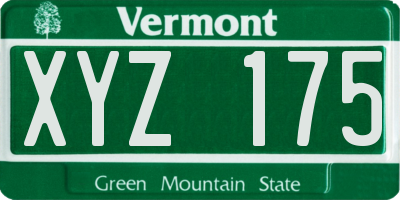 VT license plate XYZ175