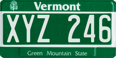 VT license plate XYZ246