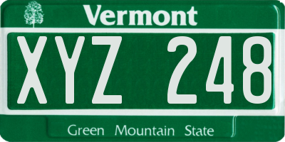 VT license plate XYZ248
