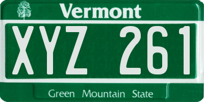 VT license plate XYZ261