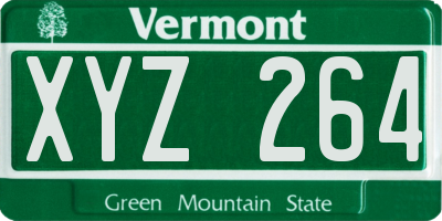 VT license plate XYZ264