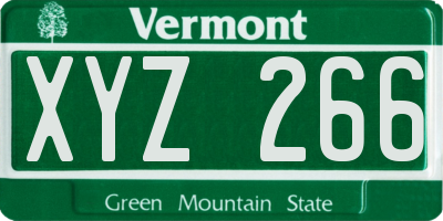 VT license plate XYZ266