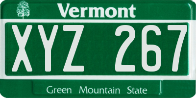 VT license plate XYZ267