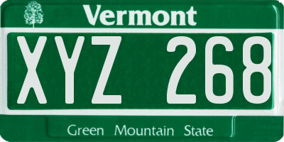 VT license plate XYZ268
