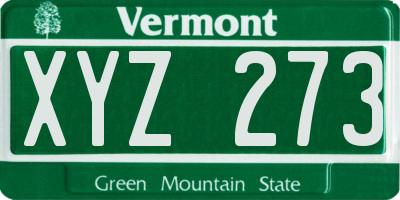VT license plate XYZ273