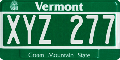 VT license plate XYZ277
