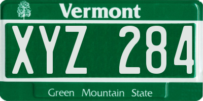VT license plate XYZ284