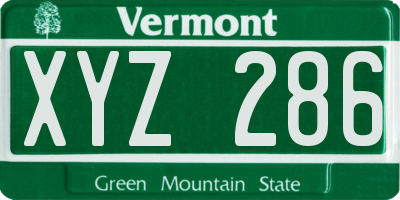 VT license plate XYZ286