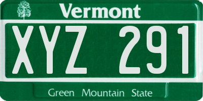 VT license plate XYZ291