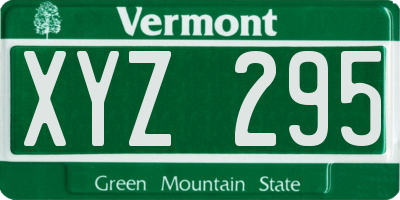 VT license plate XYZ295