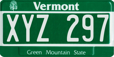 VT license plate XYZ297