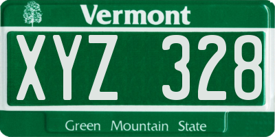 VT license plate XYZ328