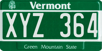 VT license plate XYZ364