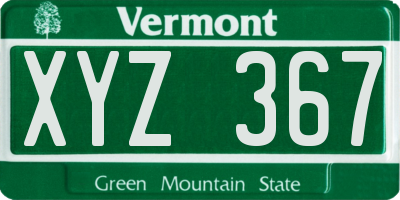 VT license plate XYZ367