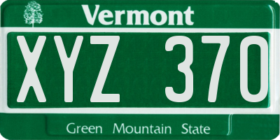 VT license plate XYZ370