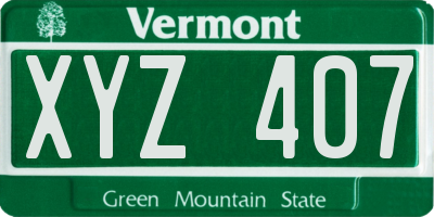 VT license plate XYZ407