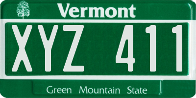 VT license plate XYZ411
