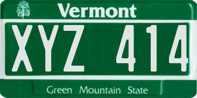 VT license plate XYZ414