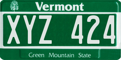 VT license plate XYZ424