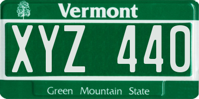 VT license plate XYZ440