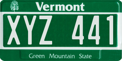 VT license plate XYZ441