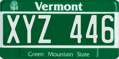 VT license plate XYZ446