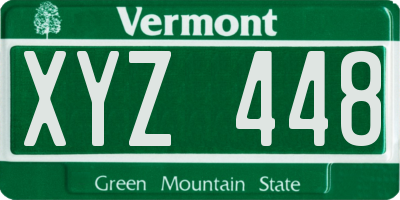 VT license plate XYZ448