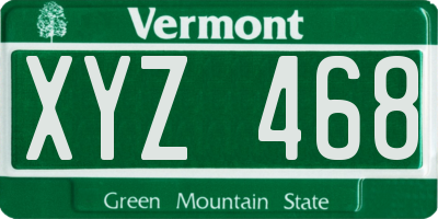 VT license plate XYZ468