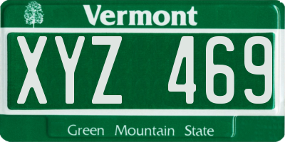 VT license plate XYZ469
