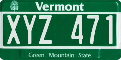 VT license plate XYZ471