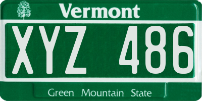 VT license plate XYZ486