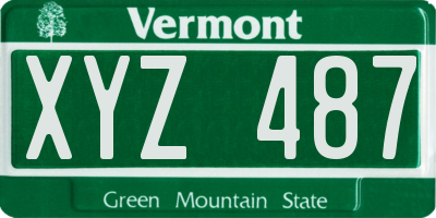 VT license plate XYZ487