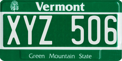 VT license plate XYZ506