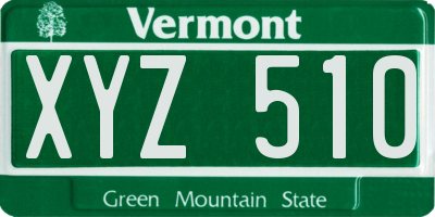 VT license plate XYZ510