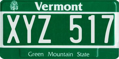 VT license plate XYZ517