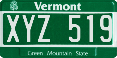VT license plate XYZ519