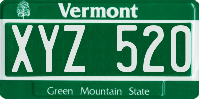 VT license plate XYZ520