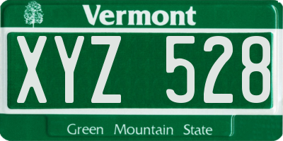 VT license plate XYZ528