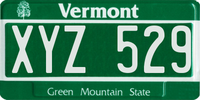 VT license plate XYZ529