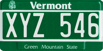 VT license plate XYZ546