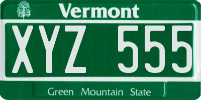 VT license plate XYZ555