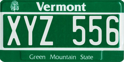VT license plate XYZ556