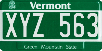 VT license plate XYZ563
