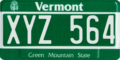 VT license plate XYZ564