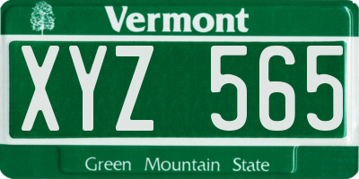 VT license plate XYZ565