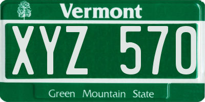 VT license plate XYZ570