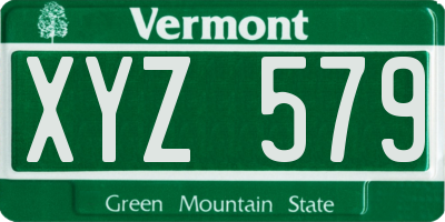 VT license plate XYZ579