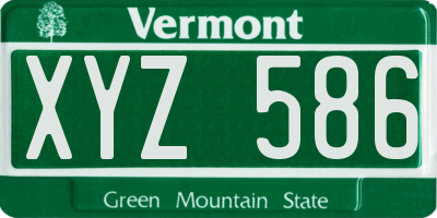VT license plate XYZ586