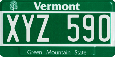 VT license plate XYZ590
