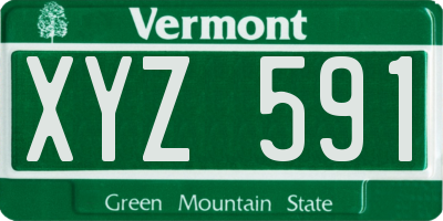 VT license plate XYZ591